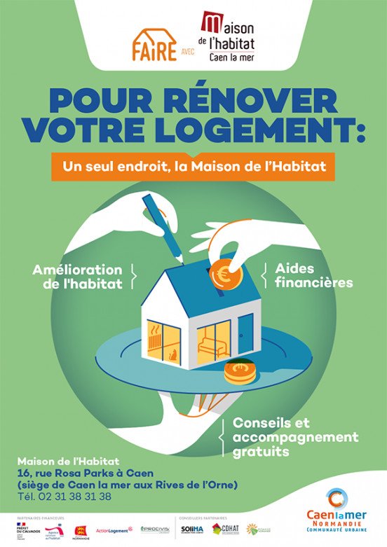Affiche PIG : Pour rénover votre logement un seul endroit la maison de l'habitat