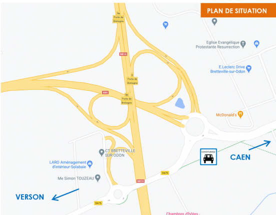 plan situation aire covoiturage Bretteville-sur-Odon