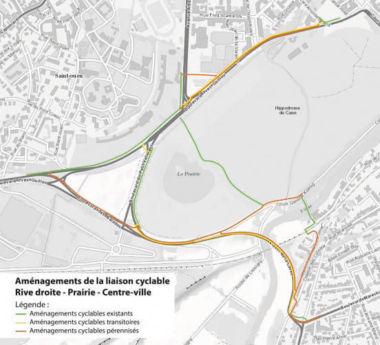 Une liaison cyclable définitive entre la Rive Droite, la Prairie et le centre-ville de Caen