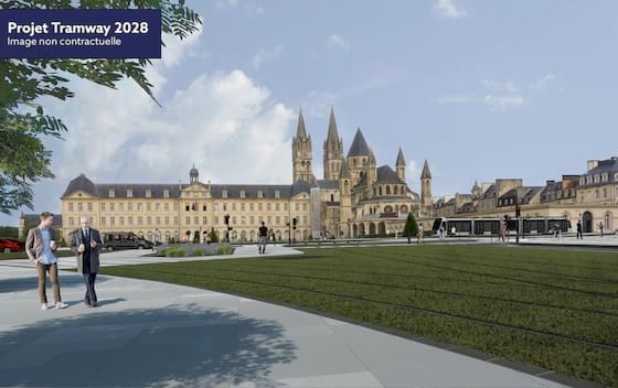 Maquette projet tramway 2028 - Hôtel de ville