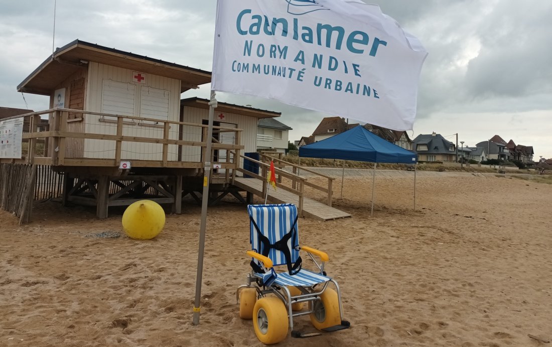 Fauteuil PMR plage Caen la mer